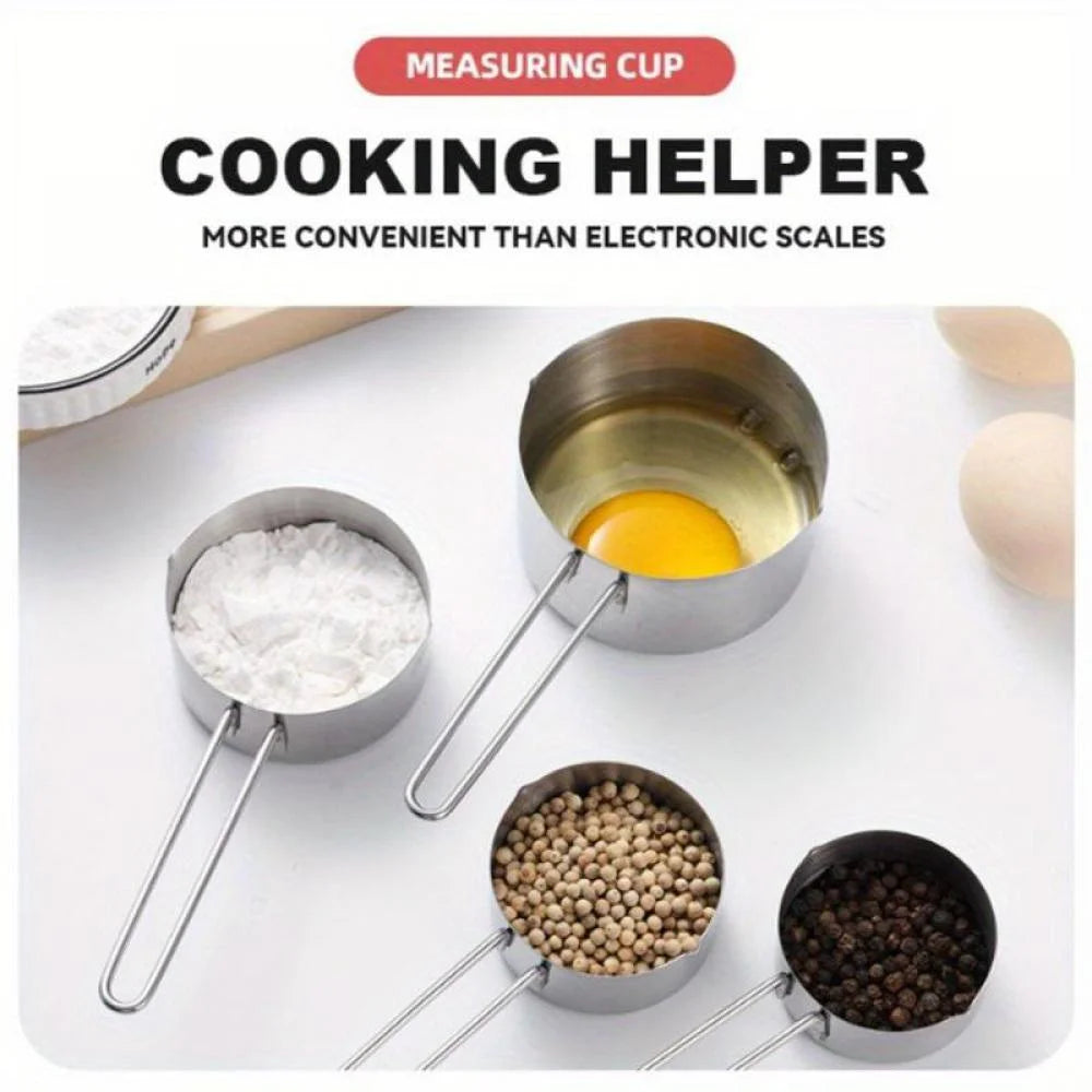 Stainless Steel Measuring Spoons and Measuring Cups Kitchen Tools for Drying and Liquid Ingredients Cooking and Baking Categories Measuring Spoons Measuring Cups Scale Bowls – Durable Stainless Steel Construction for Flexible Room-to-Room Use