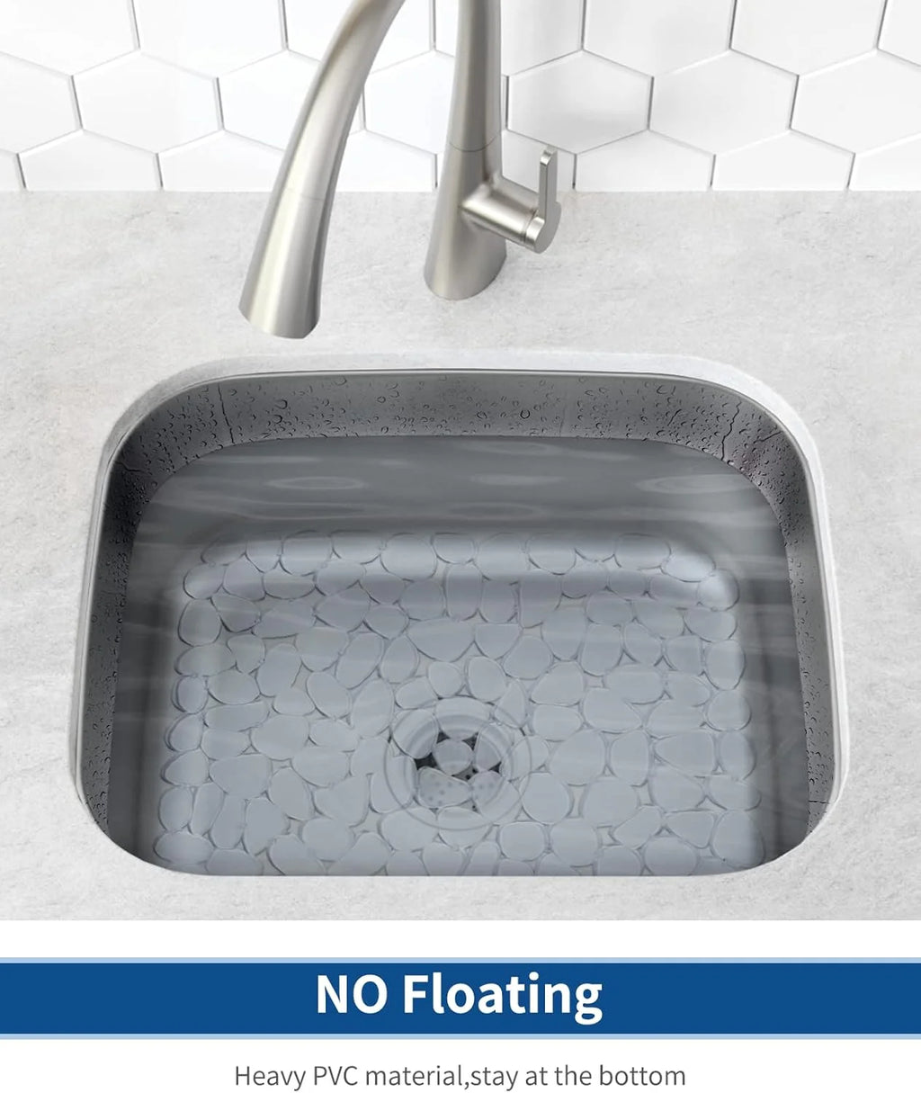Bligli Pebble Sink Mat 2-Pack - PVC Kitchen Protector for Stainless Steel/Ceramic Dish Drying Mat for Dishes 15.7" x 11.8" Clear – Clear-View Organization for Flexible Room-to-Room Use