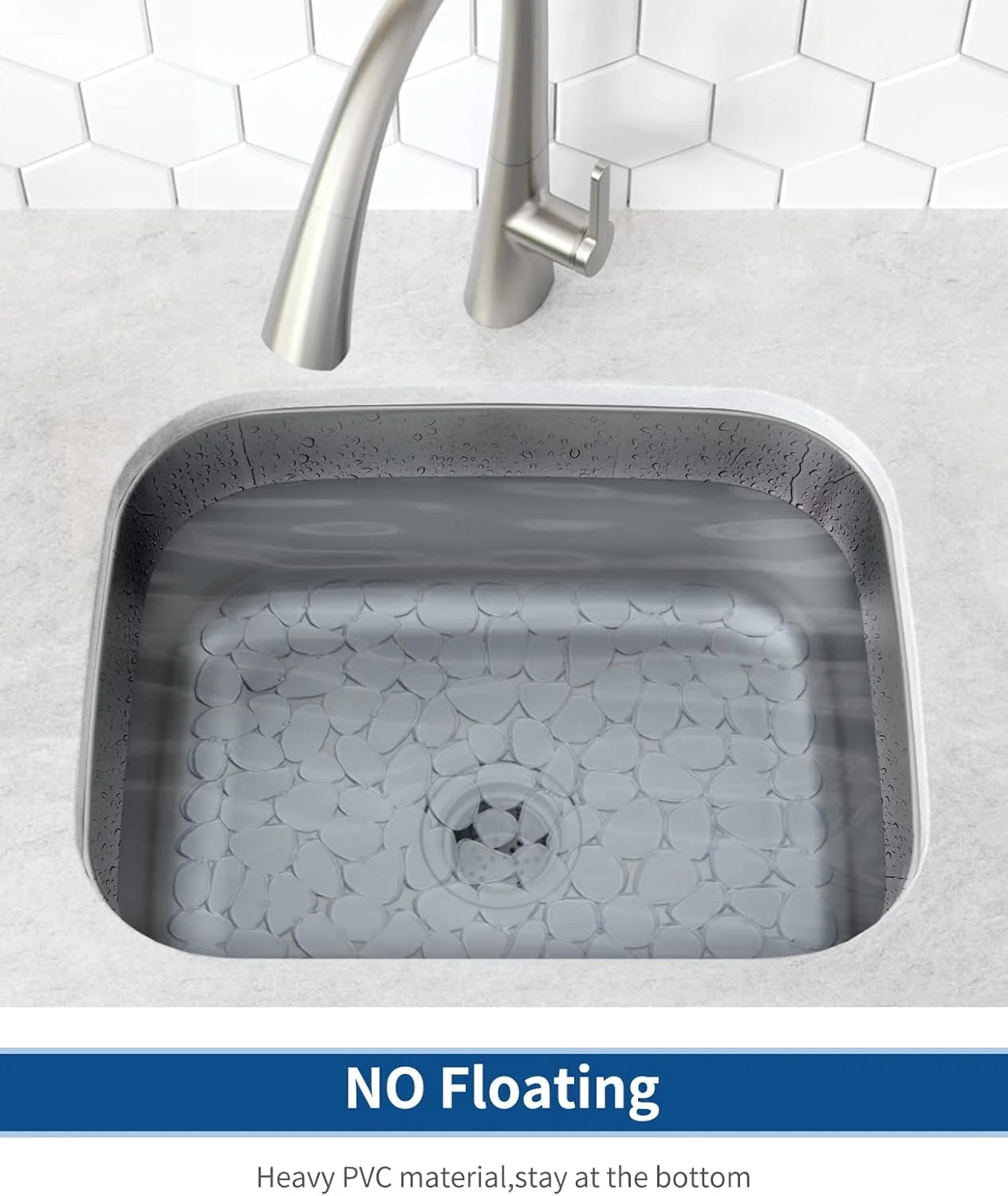 Bligli Pebble Sink Mat 2-Pack - PVC Kitchen Protector for Stainless Steel/Ceramic Dish Drying Mat for Dishes 15.7" x 11.8" Clear – Clear-View Organization for Flexible Room-to-Room Use