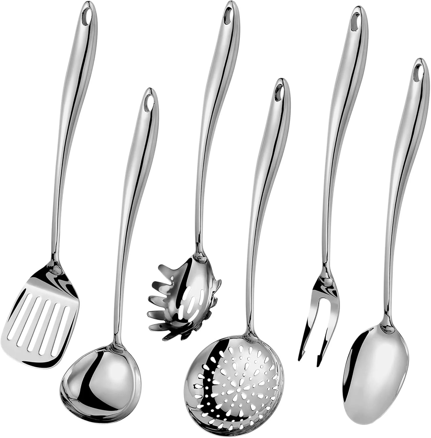 304 Stainless Steel Matte Kitchen Utensils Set 11 Pcs Long Metal Cooking Utensils Set Gold Cooking Utensils Set Dishwasher Suitable – Durable Stainless Steel Construction for Flexible Room-to-Room Use