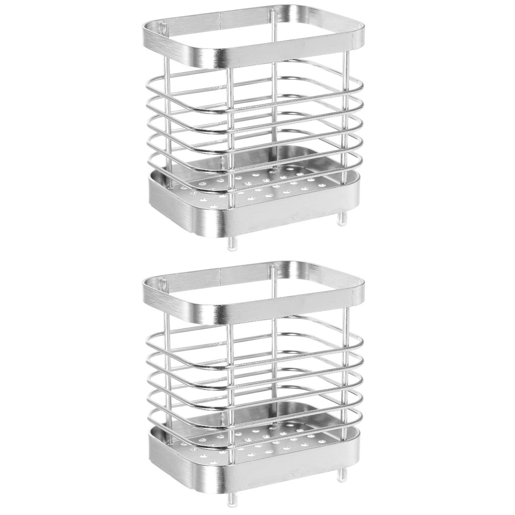 unbranded 2pcs Stainless Steel Cutlery Holder Kitchen Worktop Spoon Stand Space-saving Kitchen Utensil Holder – Durable Stainless Steel Construction for Flexible Room-to-Room Use