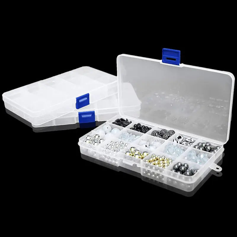 [Clear Jewelry Box] 6pcs Clear Jewelry Box | Plastic Bead Storage Craft Container Earrings Organizer – Clear-View Organization for Flexible Room-to-Room Use