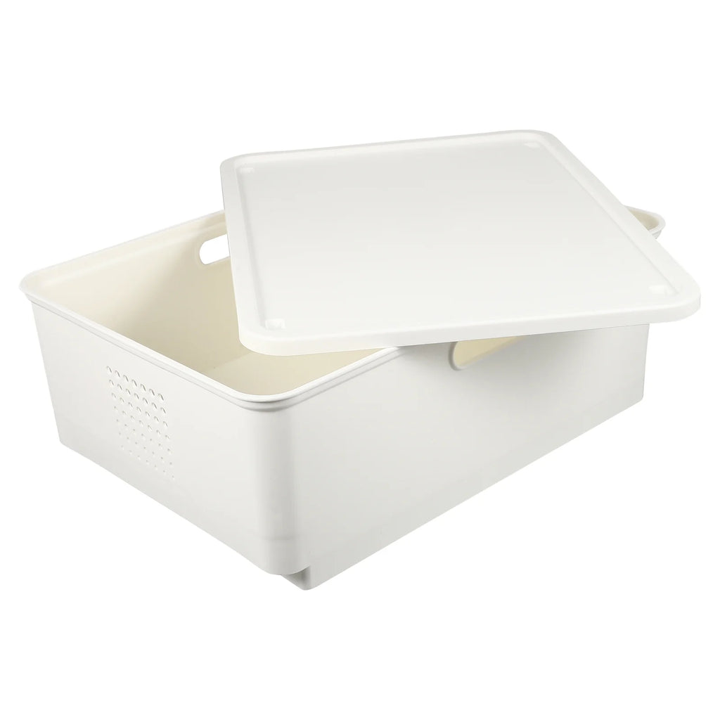 Storage Containers with Lids Japanese Box Organizing Desktop – Secure Lid Design for Flexible Room-to-Room Use