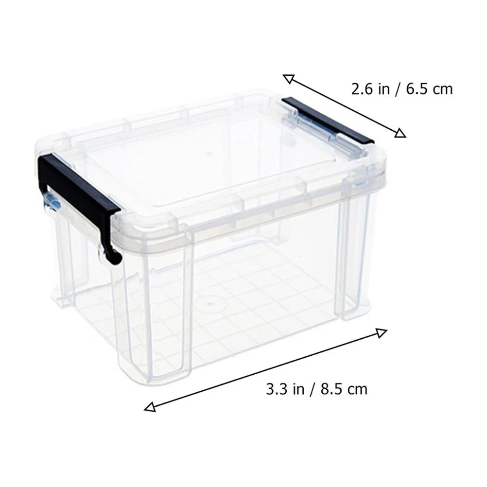 4Pcs Multi-functional Toy Storage Box Plastic Sundries Organizer with Lid Handles 8.5x6.5x5.0cm – Secure Lid Design for Flexible Room-to-Room Use