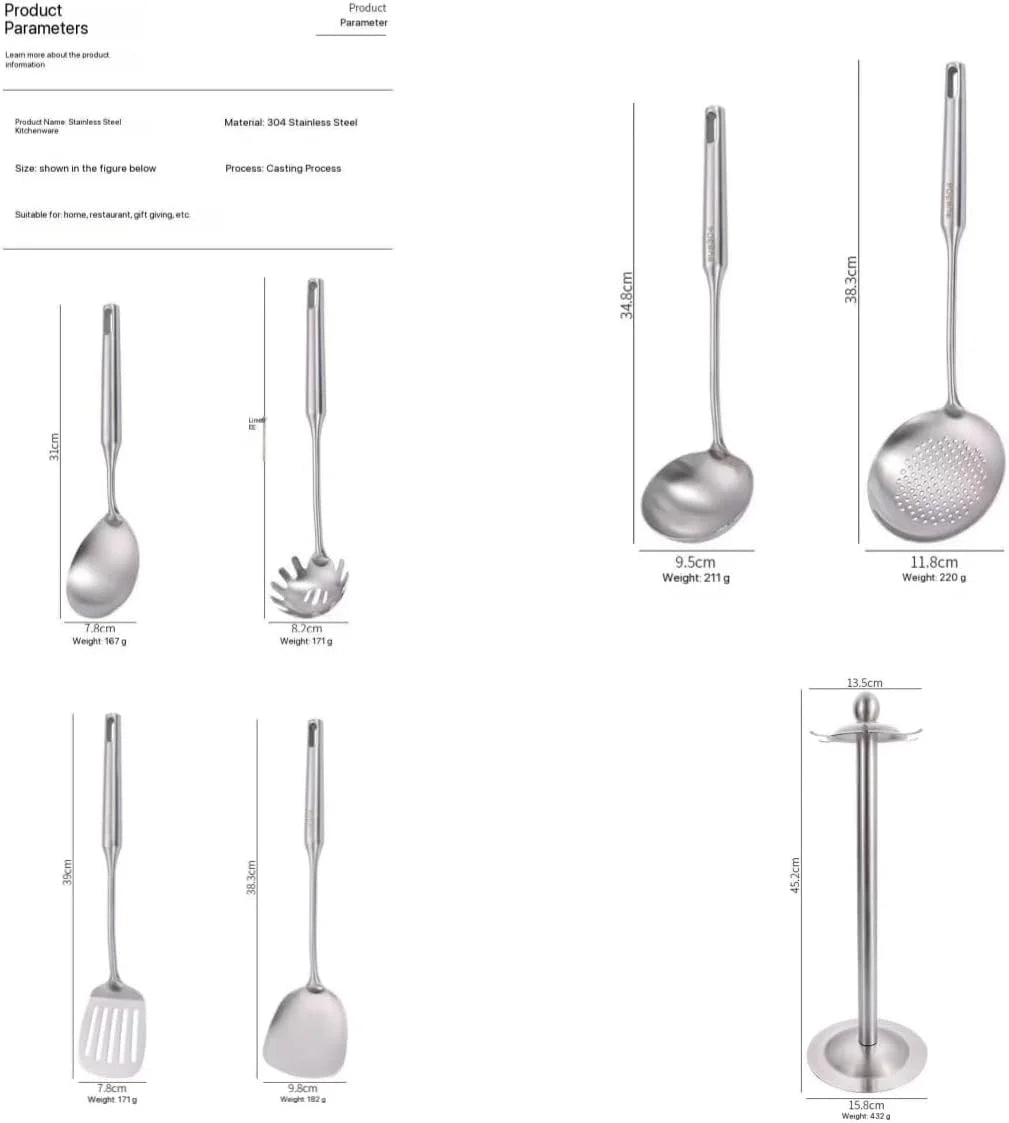 Well-crafted 7-Piece Gold Kitchen Utensil Set with Stand Stainless Steel Cooking Tools- Dishwasher Suitable Ladle Spoon Spatula Pasta Fork Luxury Brass Kitchen Accessories for Home – Durable Stainless Steel Construction for Flexible Room-to-Room Use