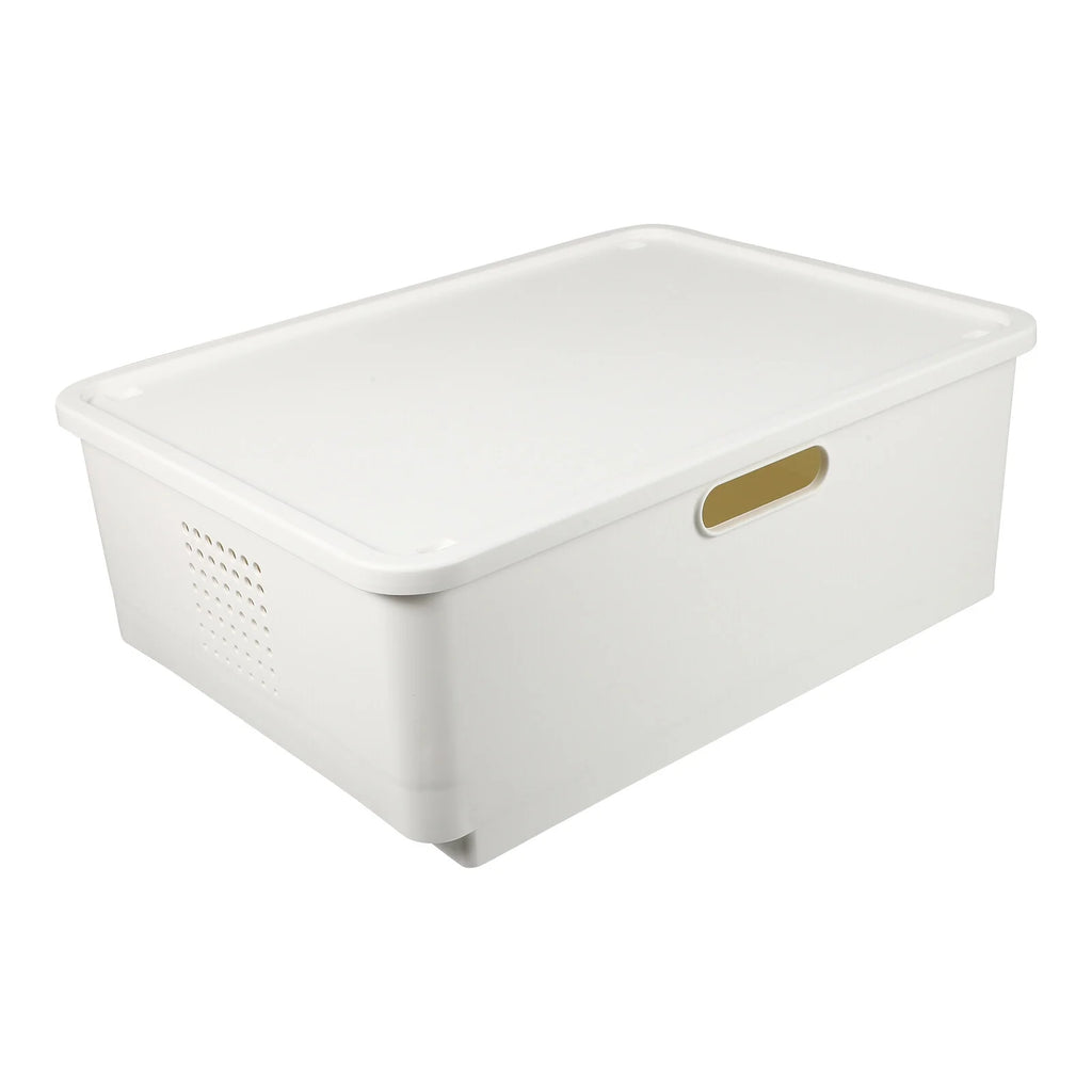 Storage Containers with Lids Japanese Box Organizing Desktop – Secure Lid Design for Flexible Room-to-Room Use