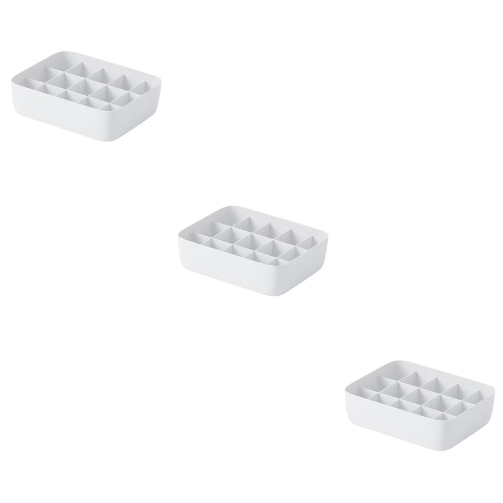3pcs Underwear Storage Box Plastic Storage Basket Stackable Storage Container with 15-Compartment Divider for Bra Panties Socks(White) – Everyday Household Format for Flexible Room-to-Room Use