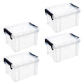 4Pcs Multi-functional Toy Storage Box Plastic Sundries Organizer with Lid Handles 8.5x6.5x5.0cm – Secure Lid Design for Flexible Room-to-Room Use