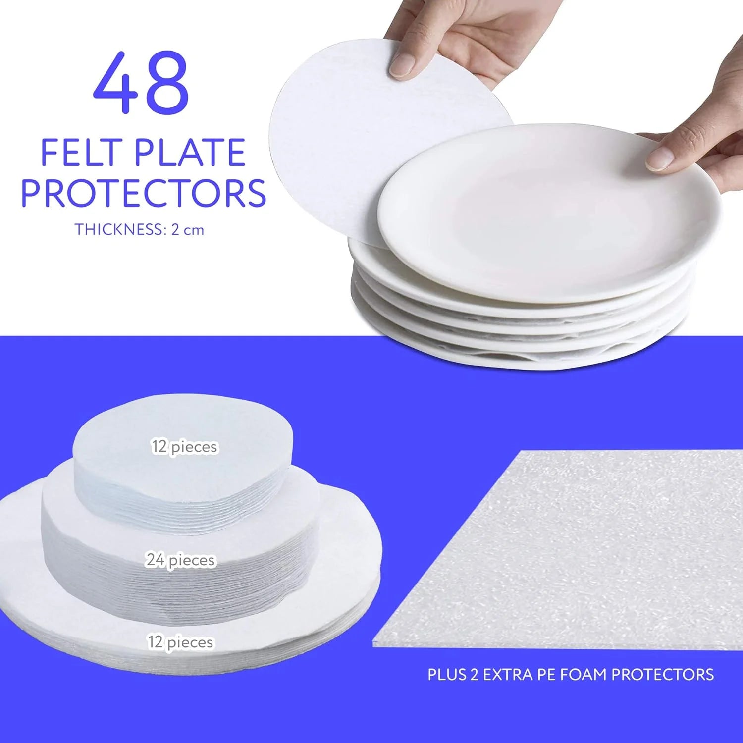 China Storage Containers - Quilted 6-Piece Set Storage Box- Stores Chinaware Stemware Dinnerware Dish Storage Service for 12 48 Pcs Felt Protectors Cardboard Dividers Included – Convenient Multi-Piece Set for Flexible Room-to-Room Use