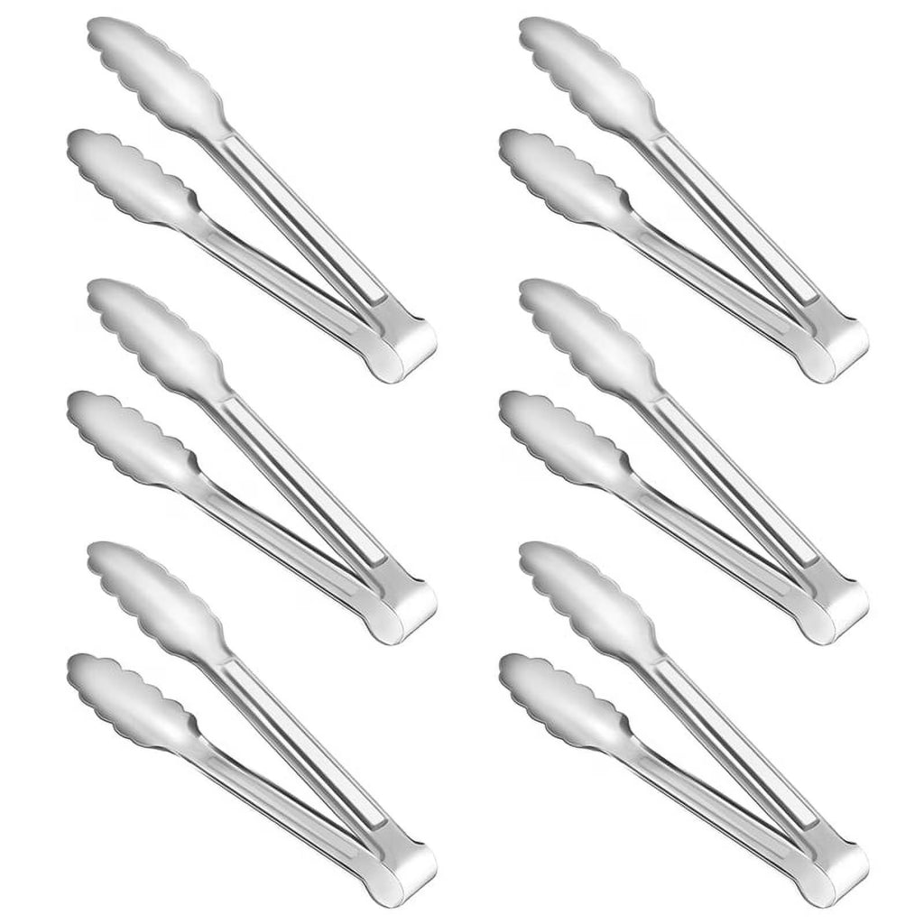 Unbranded 6 Pack Serving Tongs 7 Inch Stainless Steel Food Tongs for Salad Buffet Catering – Durable Stainless Steel Construction for Flexible Room-to-Room Use