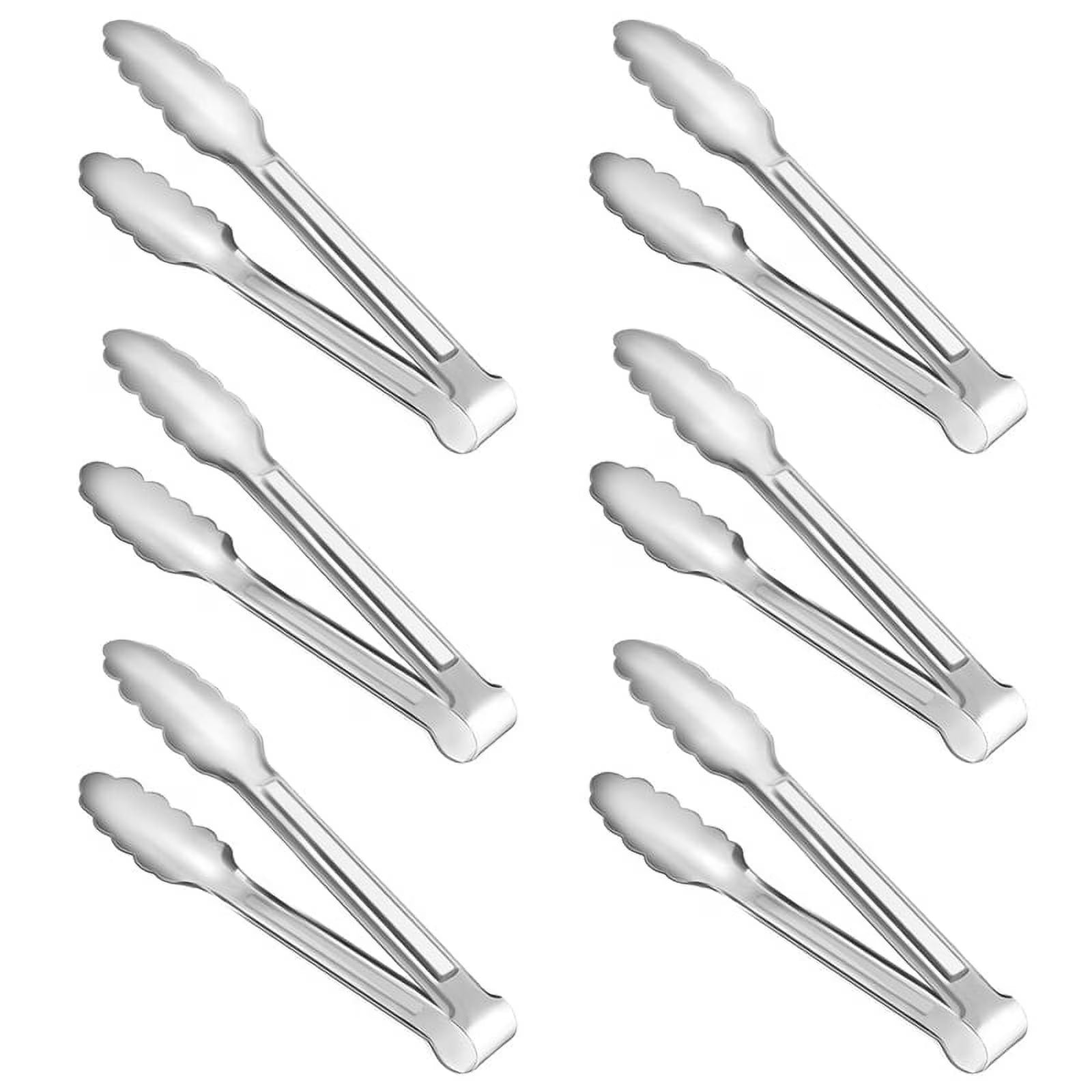 Unbranded 6 Pack Serving Tongs 7 Inch Stainless Steel Food Tongs for Salad Buffet Catering – Durable Stainless Steel Construction for Flexible Room-to-Room Use