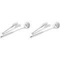 4 Pieces Stainless Steel Spaghetti Server Set Stainless Steel Spaghetti Pasta Tong Pasta Spoon Server Fork,2 x clip 2 x spoon,Silver – Durable Stainless Steel Construction for Flexible Room-to-Room Use