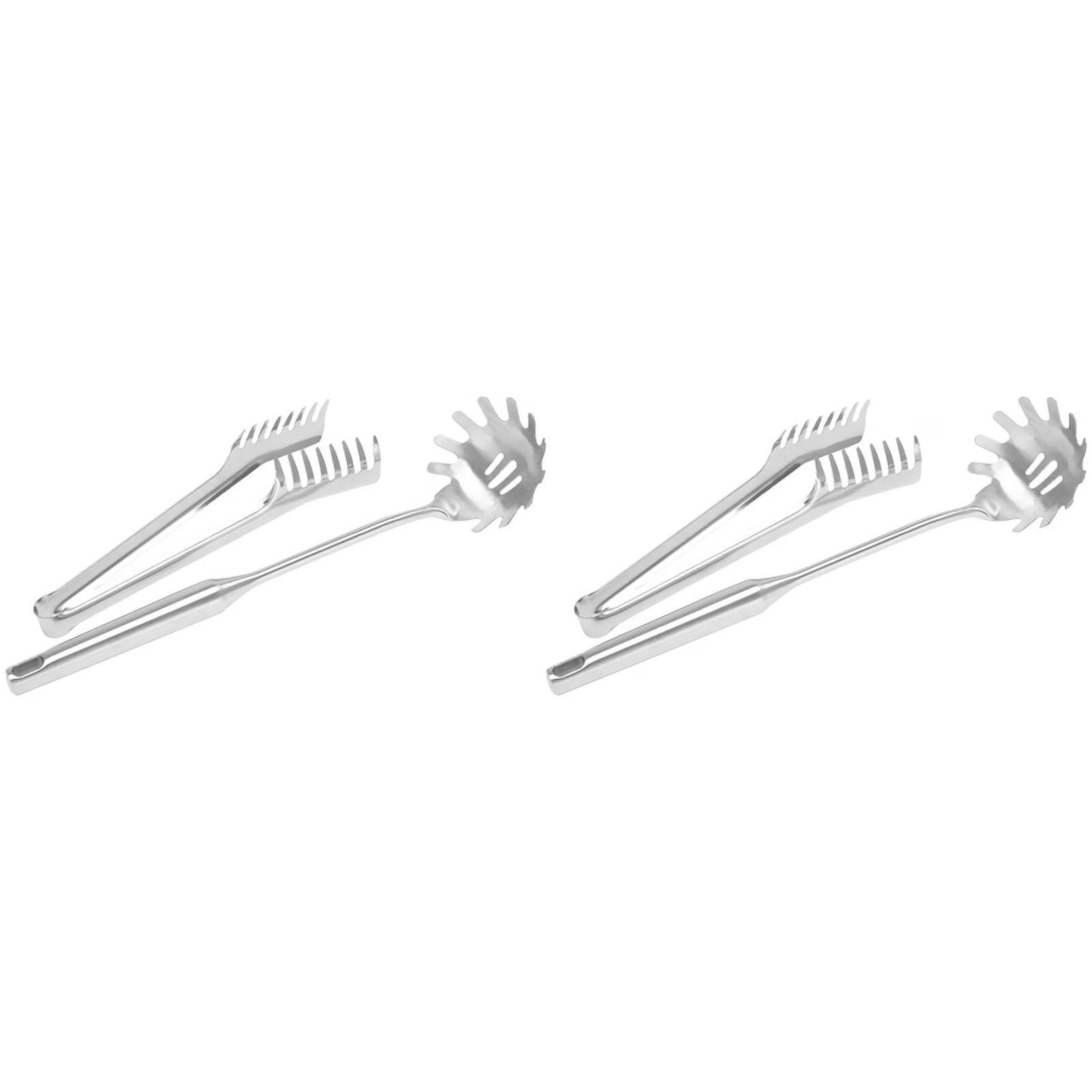 4 Pieces Stainless Steel Spaghetti Server Set Stainless Steel Spaghetti Pasta Tong Pasta Spoon Server Fork,2 x clip 2 x spoon,Silver – Durable Stainless Steel Construction for Flexible Room-to-Room Use