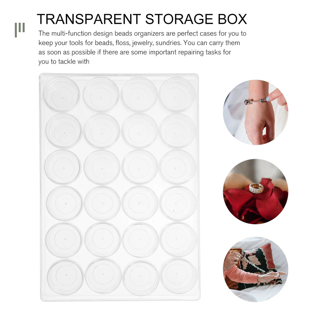 Closet Bead Organizers Storage Boxes 24X16cm Transparent – Clear-View Organization for Flexible Room-to-Room Use