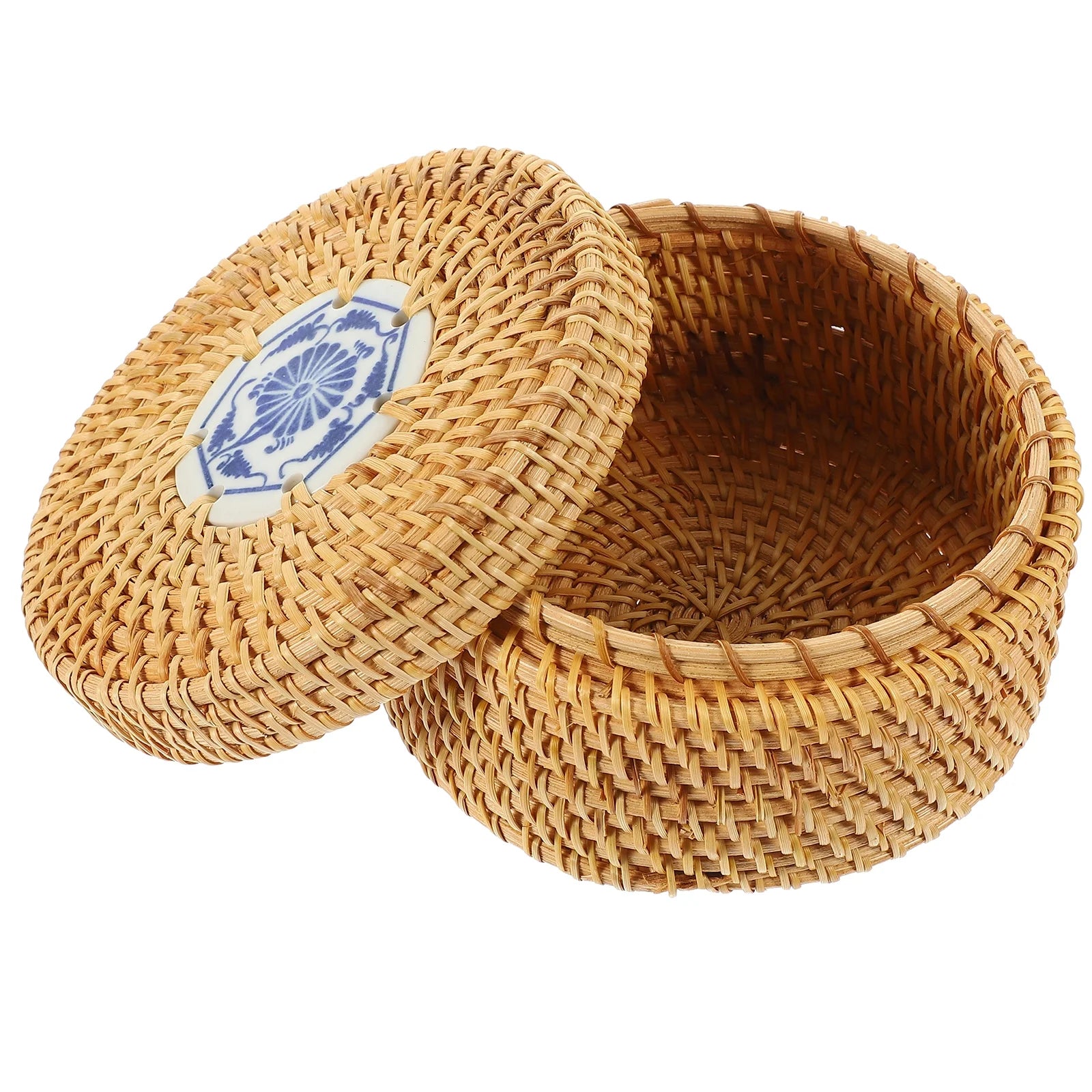 Toy Rattan Nut Box Household Storage Container 14X14X8CM – Practical Home Organization for Flexible Room-to-Room Use