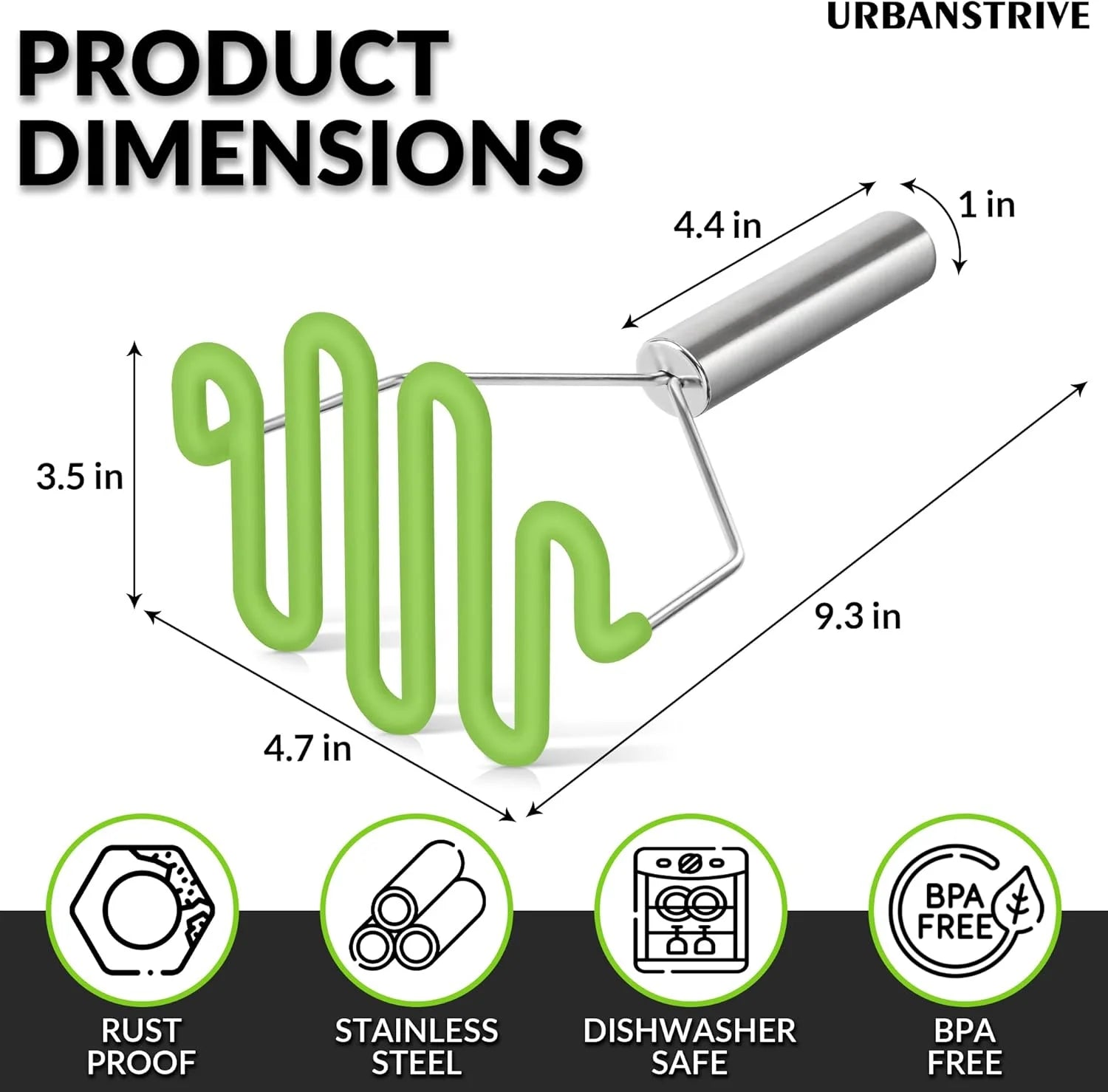 Non-Scratch Silicone Potato Masher Kitchen Tool Potatoes Masher Potato Masher Stainless Steel Wrapped In Well-crafted Silicone Potato Smasher – Durable Stainless Steel Construction for Flexible Room-to-Room Use