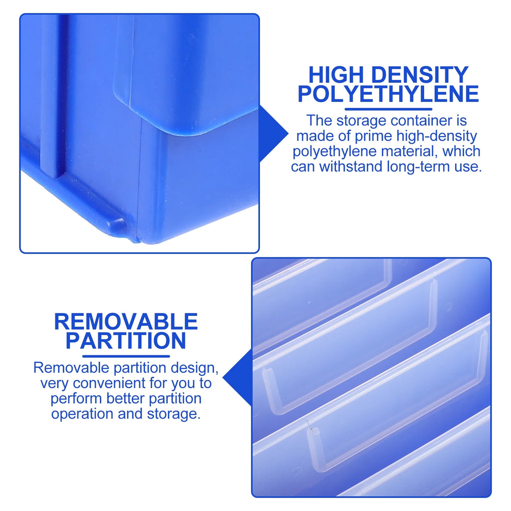 Parts Box Screw Partitions Design Blue Storage Container – Compartmented Organization for Flexible Room-to-Room Use
