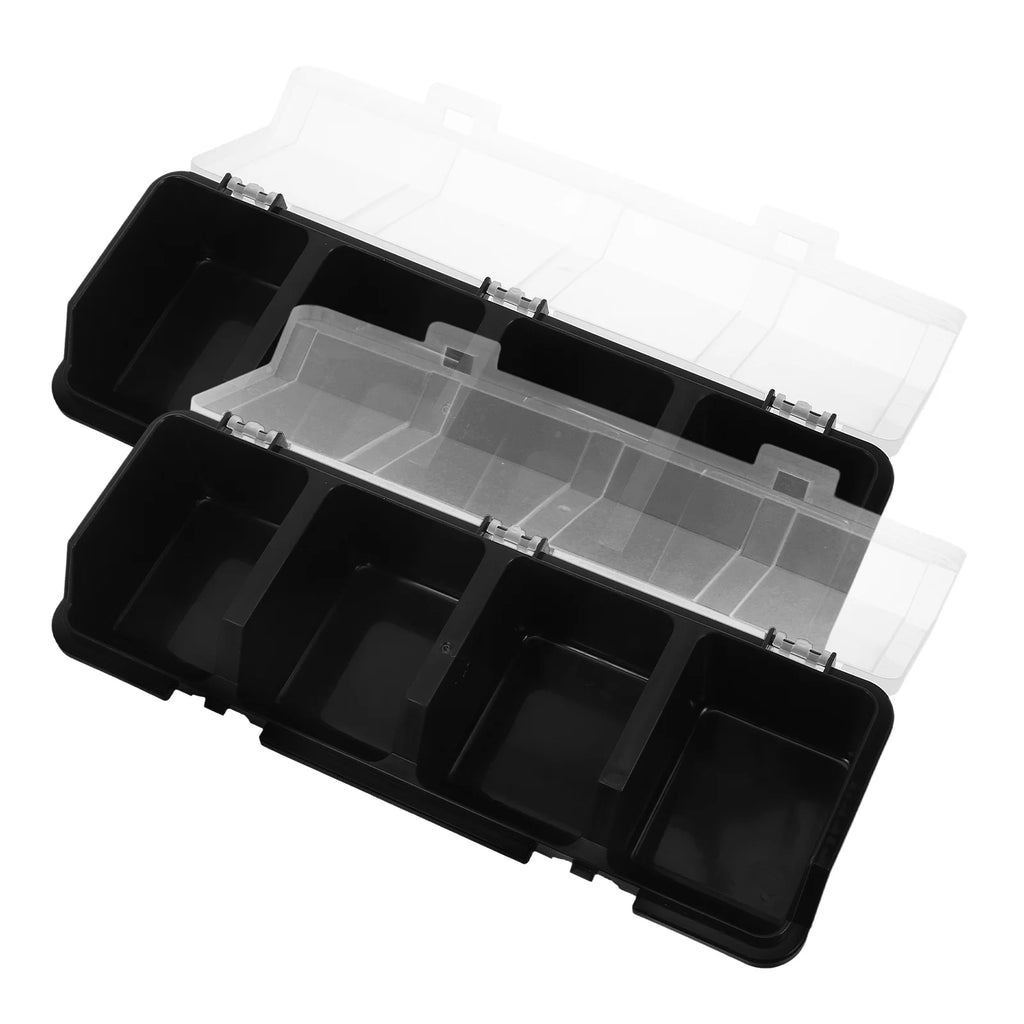 2 Pcs Screw Parts Box Storage Small Organizer Large Organizers and Bins Crate Black – Convenient Multi-Piece Set for Flexible Room-to-Room Use