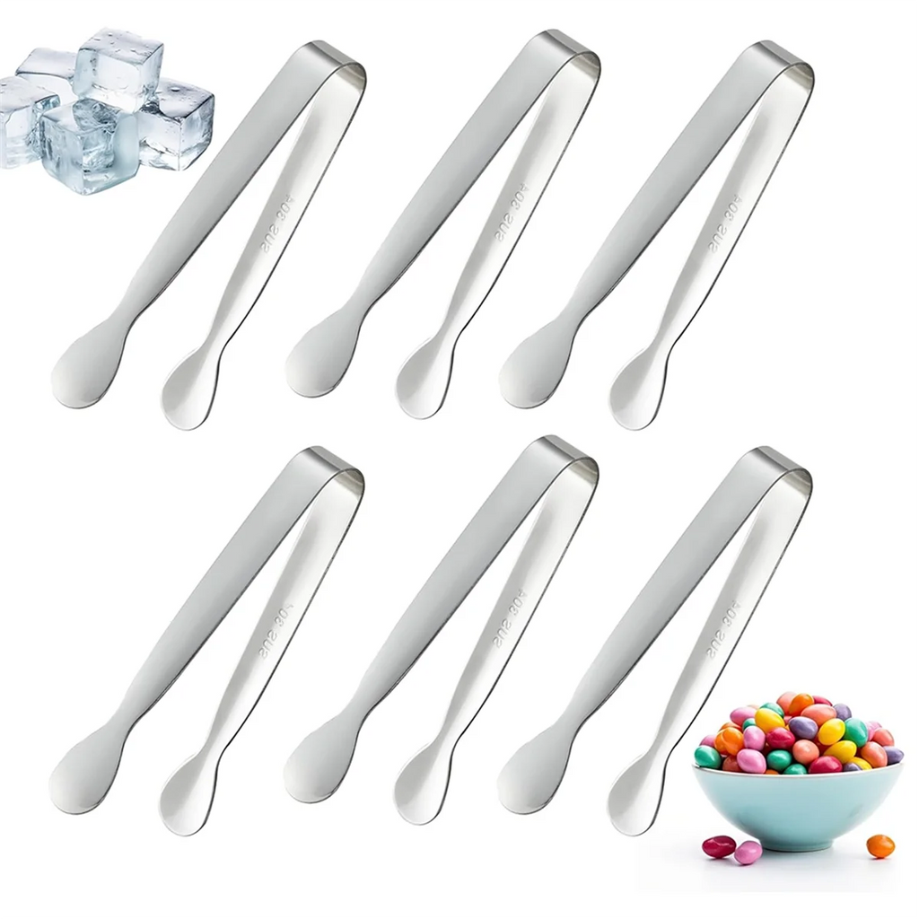 6PCS Mini Small Tiny Tongs 4.25Inch Stainless Steel Small Tongs for Serving Food Kitchen 304stainless Steel – Durable Stainless Steel Construction for Flexible Room-to-Room Use