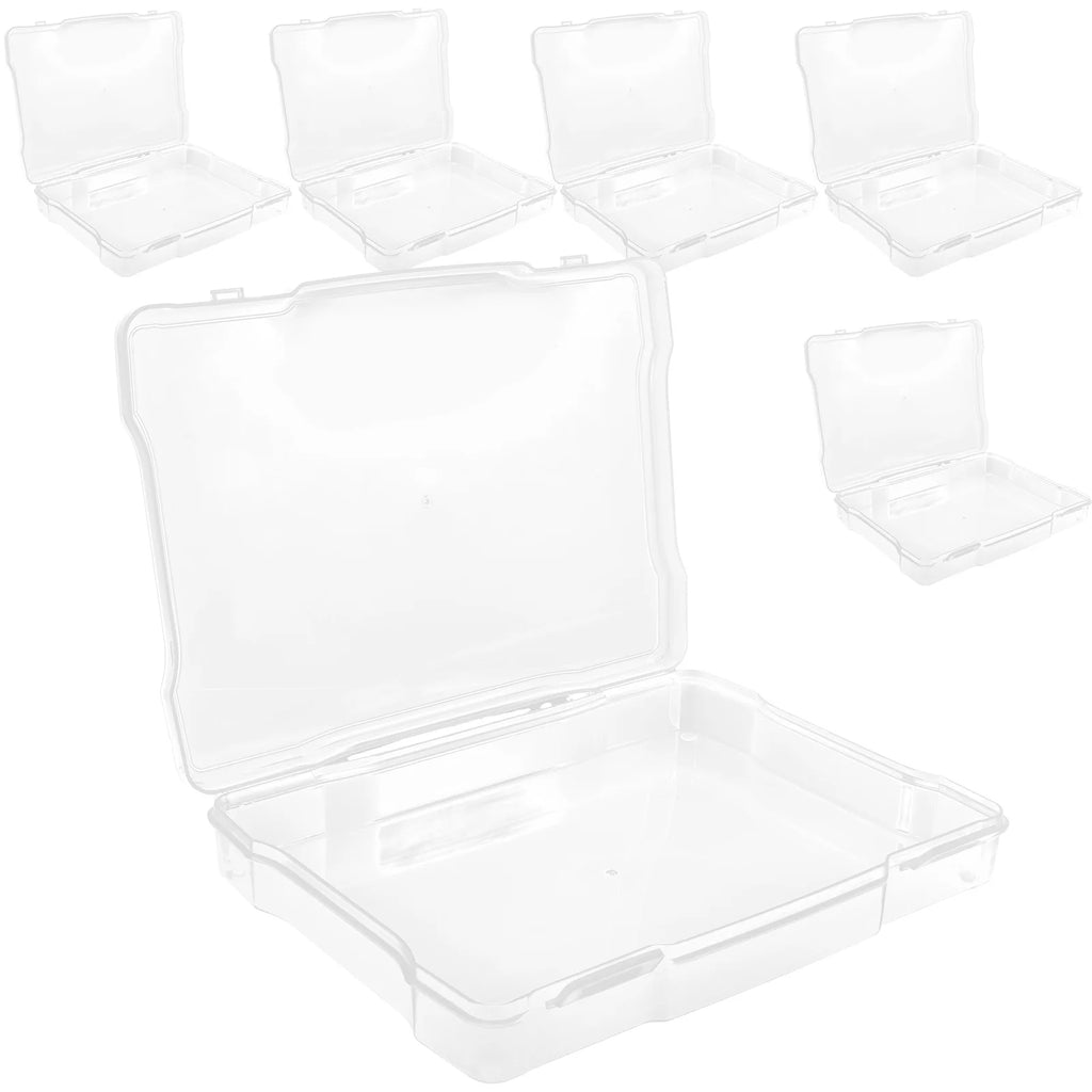 6Pcs Cards Storage Boxes Postcards Photos Organizing Cases Clear Plastic Storage Cases – Clear-View Organization for Flexible Room-to-Room Use