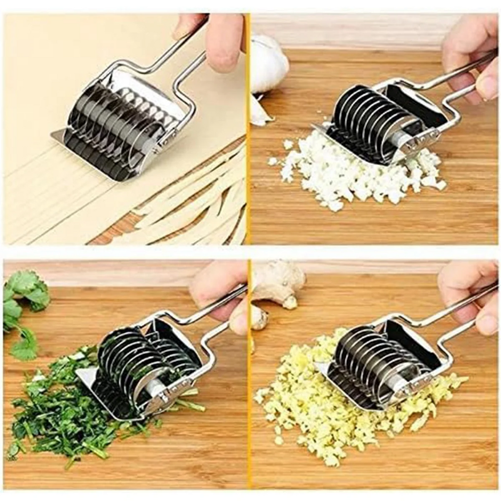 High Grade Stainless Steel Noodle Lattice Roller Dough Cutter for Kitchen Cooking Tools – Durable Stainless Steel Construction for Flexible Room-to-Room Use