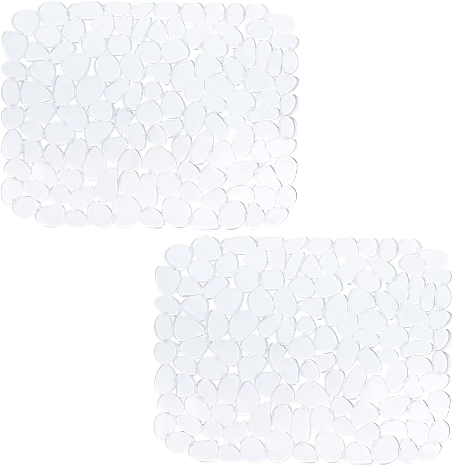 Bligli Pebble Sink Mat 2-Pack - PVC Kitchen Protector for Stainless Steel/Ceramic Dish Drying Mat for Dishes 15.7" x 11.8" Clear – Clear-View Organization for Flexible Room-to-Room Use
