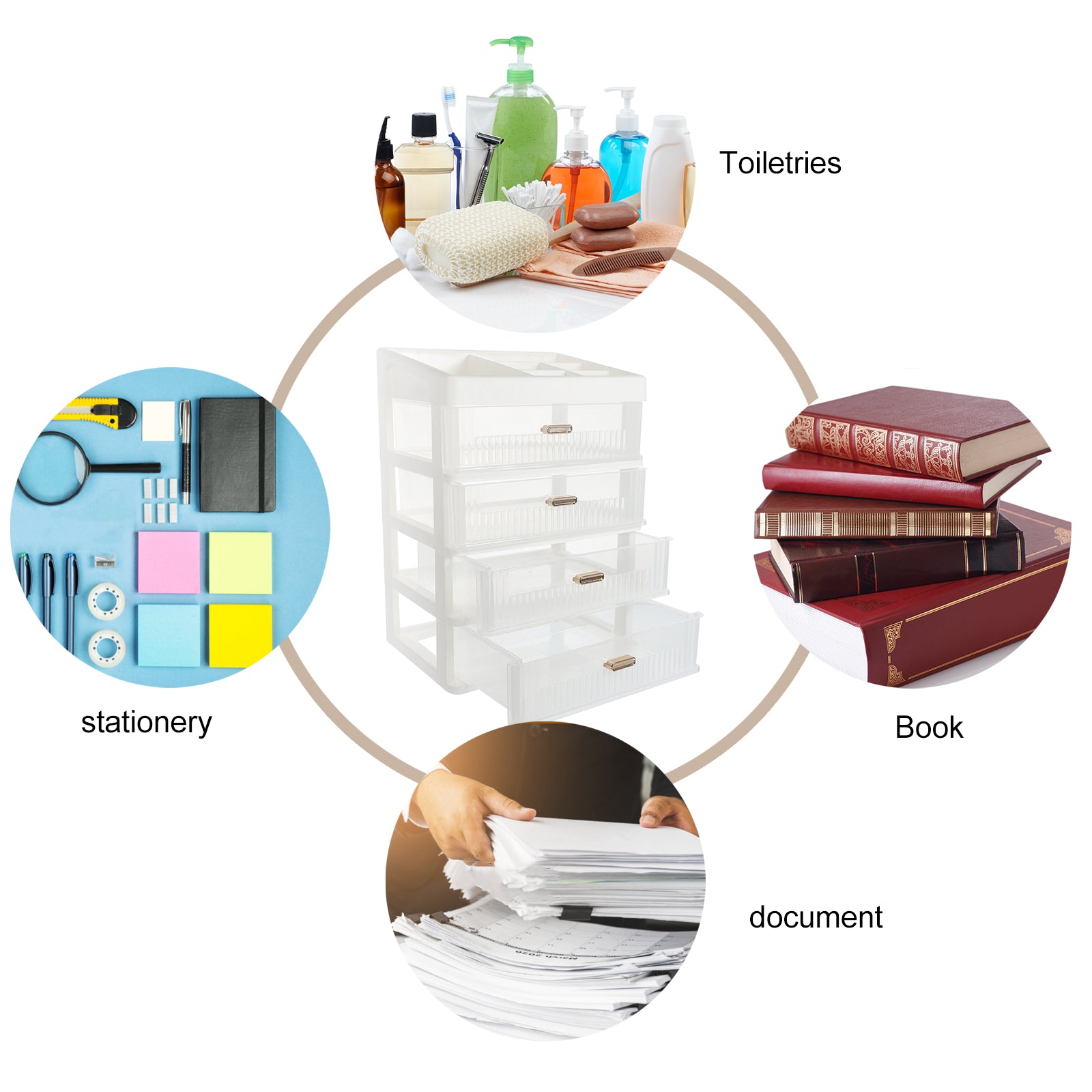 Skincare Desktop Storage Box 32.00X23.00X17.00CM White – Practical Home Organization for Flexible Room-to-Room Use