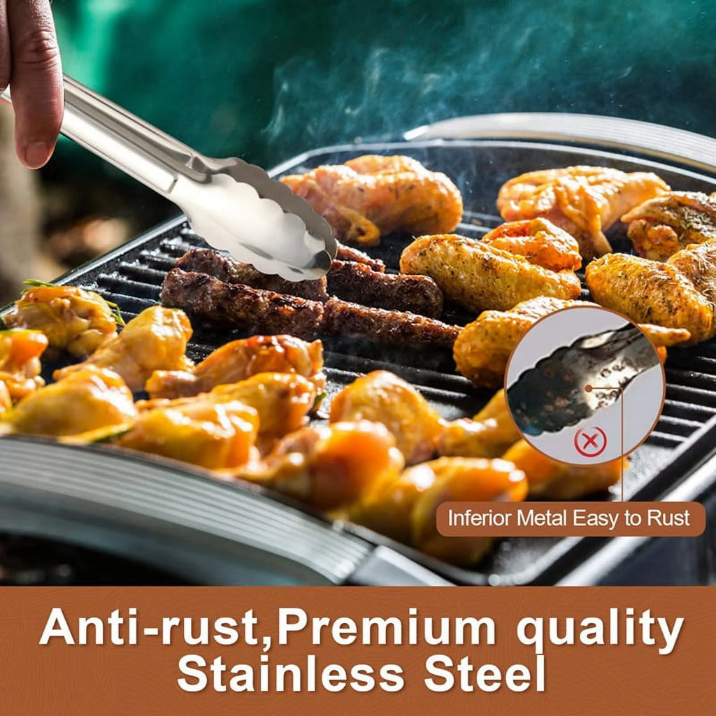 Unbranded 6 Pack Serving Tongs 7 Inch Stainless Steel Food Tongs for Salad Buffet Catering – Durable Stainless Steel Construction for Flexible Room-to-Room Use