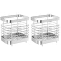 unbranded 2pcs Stainless Steel Cutlery Holder Kitchen Worktop Spoon Stand Space-saving Kitchen Utensil Holder – Durable Stainless Steel Construction for Flexible Room-to-Room Use