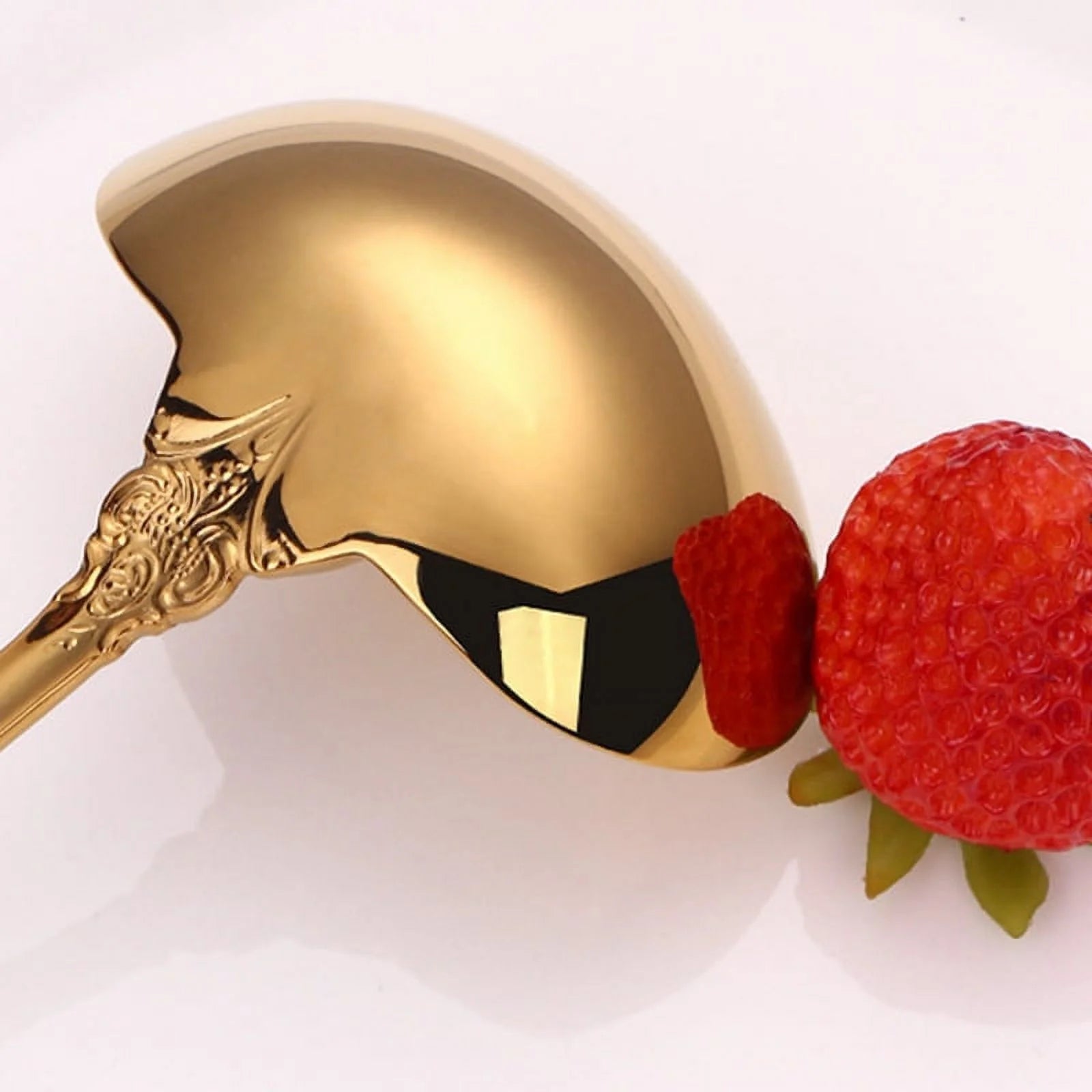 304 Stainless Steel Soup Ladle Cooking Tool Kitchen Gold Plated Spoon – Durable Stainless Steel Construction for Flexible Room-to-Room Use