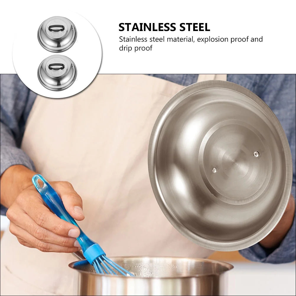 unbranded 2Pcs Stainless Steel Pot Covers 28.5cm Pot Lids Kitchen Accessories (Silver) – Durable Stainless Steel Construction for Flexible Room-to-Room Use