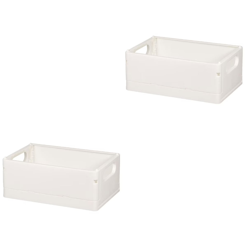 2pcs Household Storage Box Storage Organizer Box Foldable Box Plastic Desktop Makeup Storage Case – Foldable Space-Saving Design for Flexible Room-to-Room Use