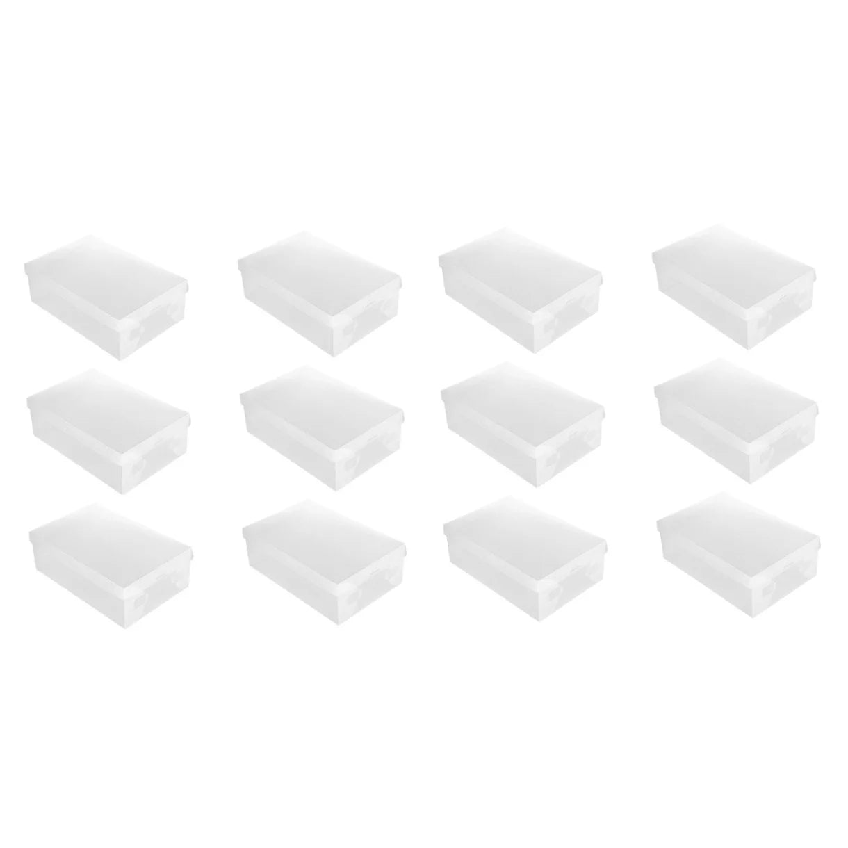 12 PCS Shoes Boxes Transparent Shoes Cases Plastic Storage Box Shoes Container for Home Shop 28x18x10cm – Clear-View Organization for Flexible Room-to-Room Use