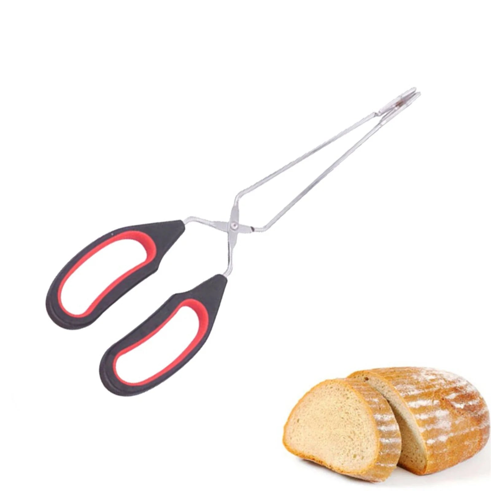 Scissor Tongs with Silicone Tips 23.5x7.5cm Stainless Steel Nonstick Kitchen Cooking Tool – Durable Stainless Steel Construction for Flexible Room-to-Room Use
