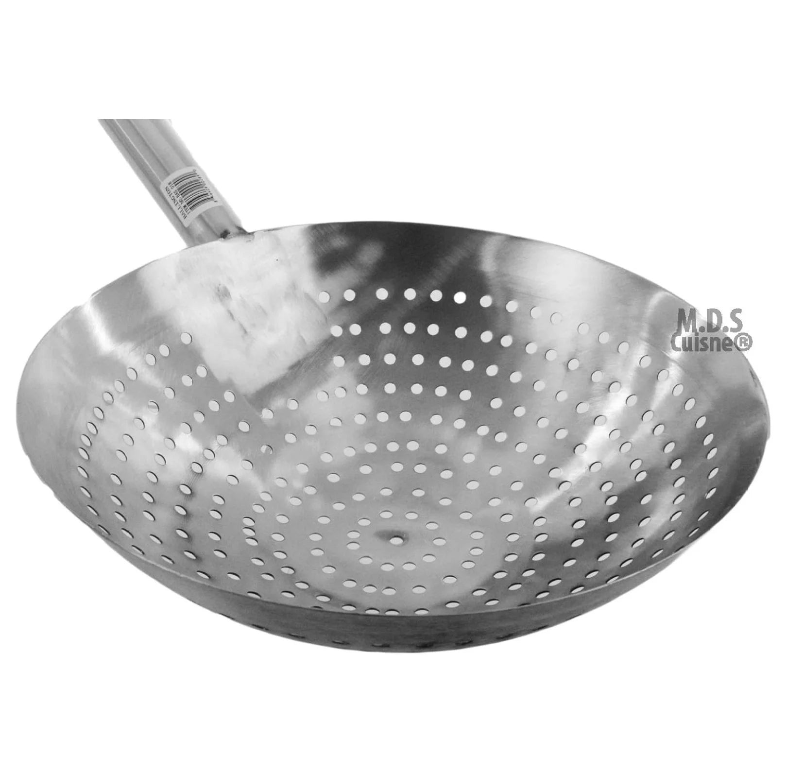 Stir Fry Skimmer Strainer 25" Stainless Steel Spider Ladle for Deep Frying Carnitas Chicken Shrimp - Long Handle Kitchen Tool – Convenient Carry Handles for Flexible Room-to-Room Use