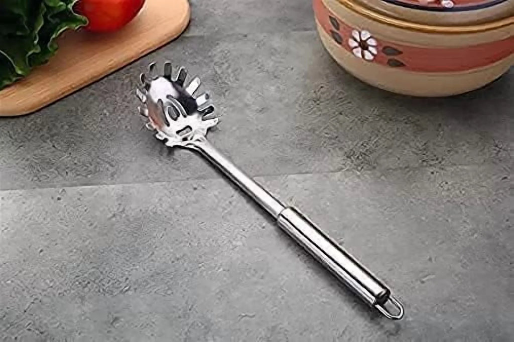 2-Piece Spaghetti Set Stainless Steel Pasta& Tongs Heat Resistant 12 Inch – Durable Stainless Steel Construction for Flexible Room-to-Room Use