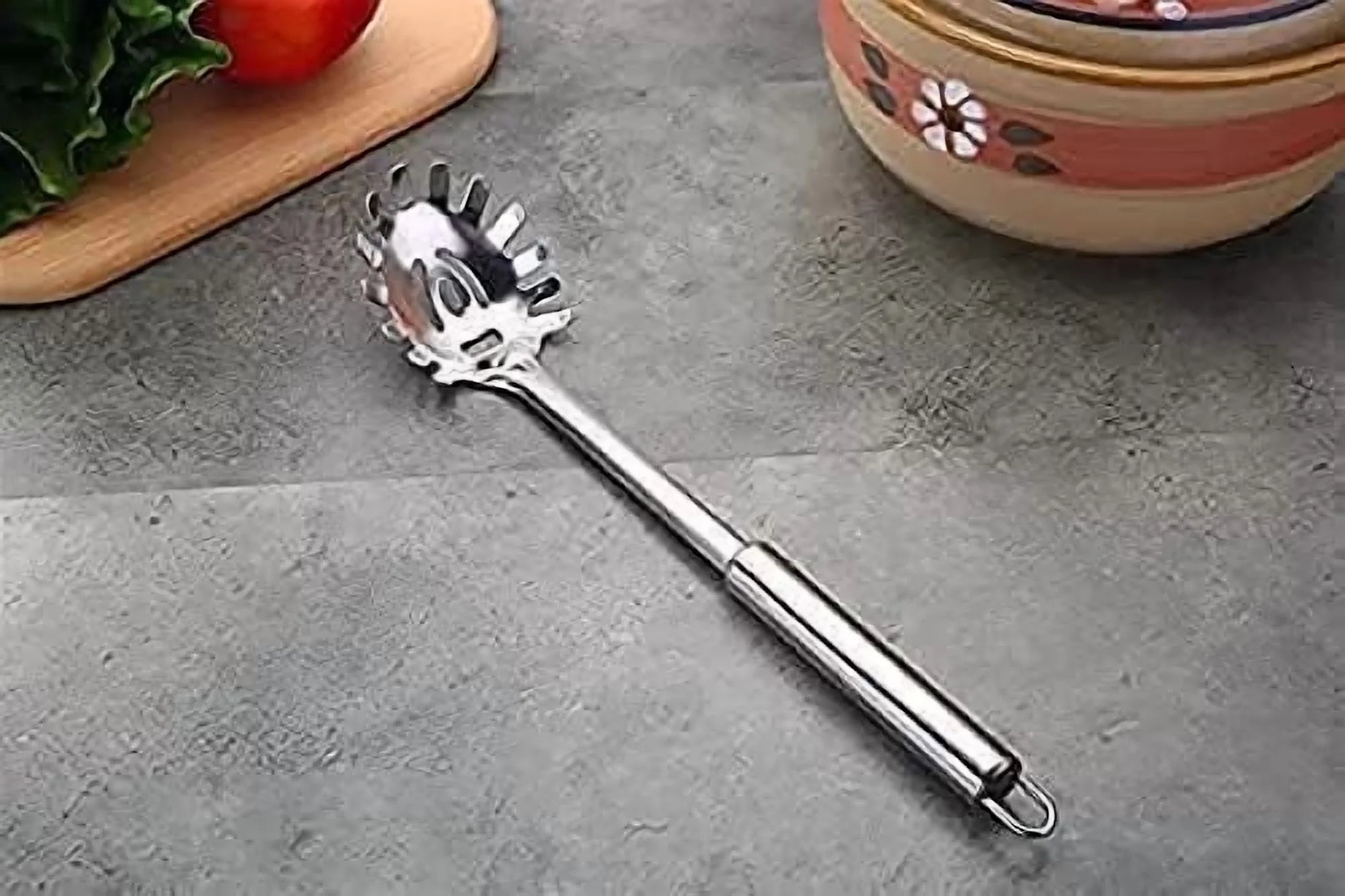 2-Piece Spaghetti Set Stainless Steel Pasta& Tongs Heat Resistant 12 Inch – Durable Stainless Steel Construction for Flexible Room-to-Room Use
