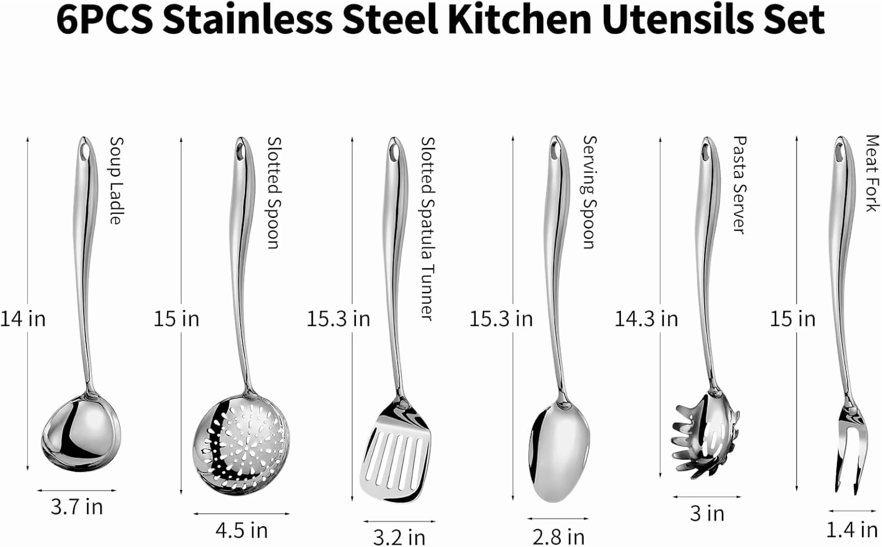 304 Stainless Steel Matte Kitchen Utensils Set 11 Pcs Long Metal Cooking Utensils Set Gold Cooking Utensils Set Dishwasher Suitable – Durable Stainless Steel Construction for Flexible Room-to-Room Use