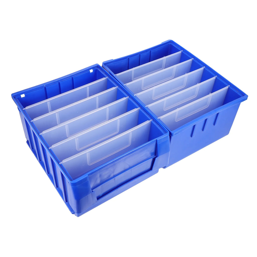 Parts Box Screw Partitions Design Blue Storage Container – Compartmented Organization for Flexible Room-to-Room Use