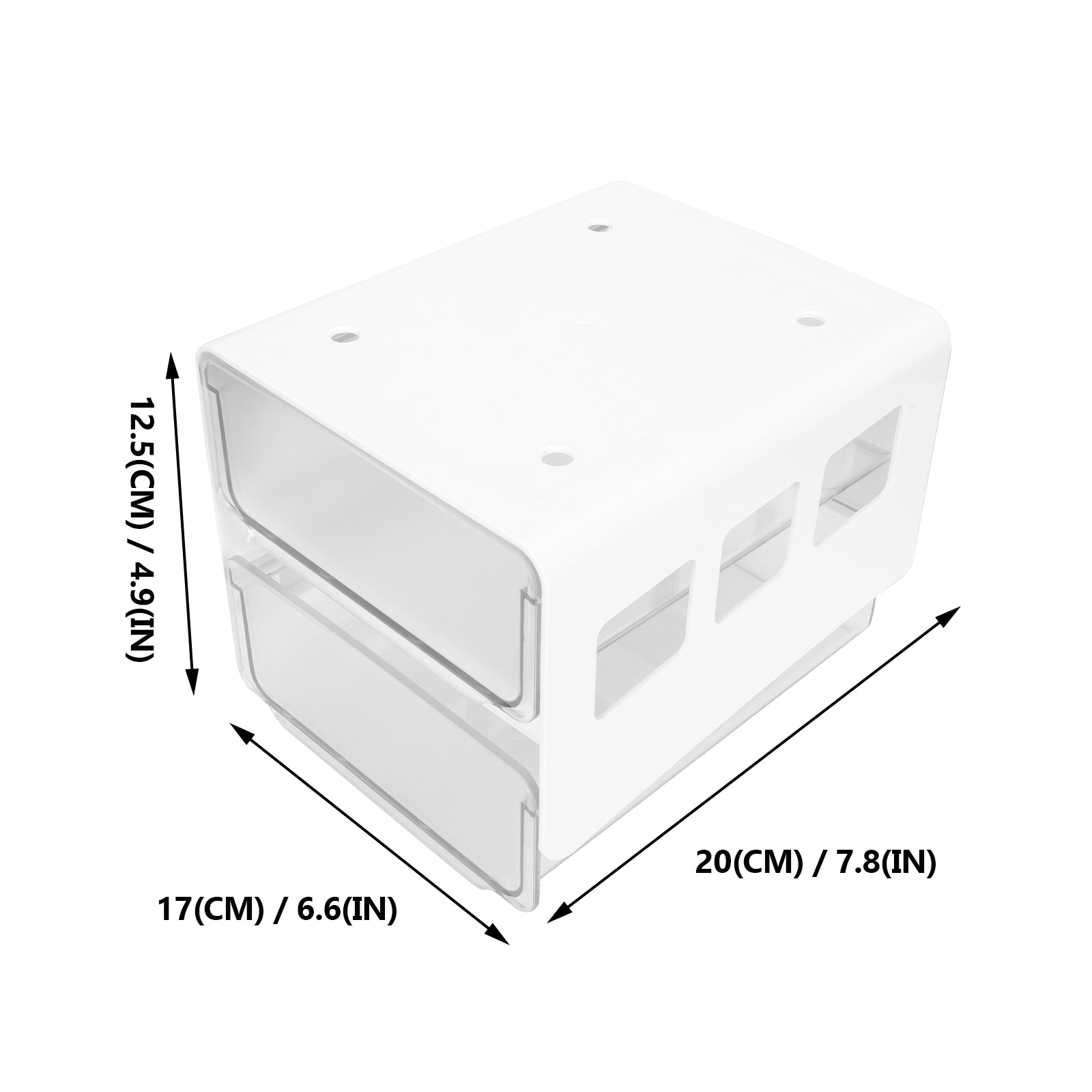 Double Storage Box Desktop Boxes Bins Table Shelf Office White – Multiroom Organization Format for Flexible Room-to-Room Use