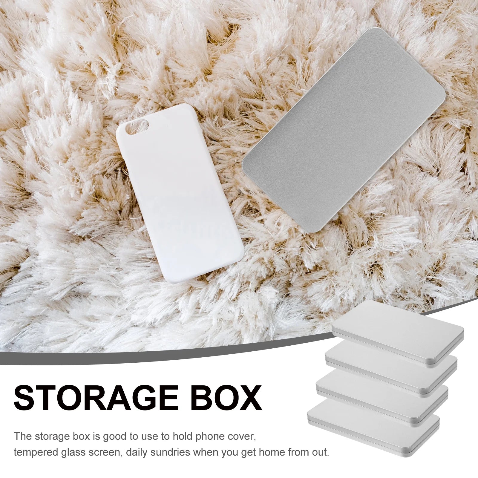 4 Pcs Clear Wicker Basket Tempered Film Storage Box Stylish Holder – Everyday Household Format for Flexible Room-to-Room Use