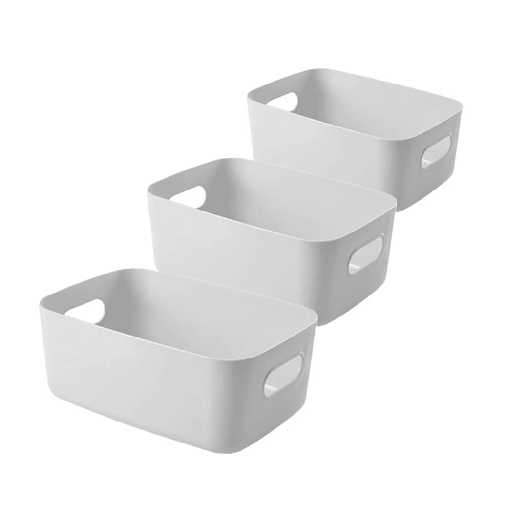 Basket Storage Box Three-Piece Set Medium Containers Boxes – Convenient Multi-Piece Set for Flexible Room-to-Room Use