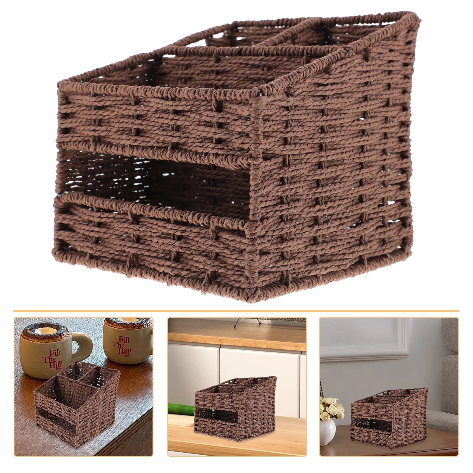 2pcs Desktop Storage Container Home Office Storage Box Sundries Small Items Organizer – Practical Home Organization for Flexible Room-to-Room Use