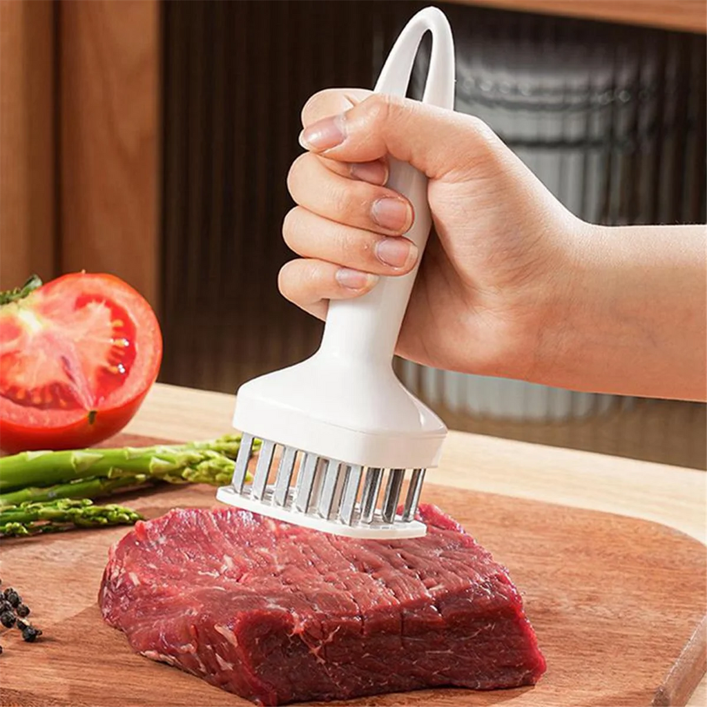 Meat Tenderizer Needle Stainless Steel Prongs Food Grade 5.5x5.5x17cm White – Durable Stainless Steel Construction for Flexible Room-to-Room Use
