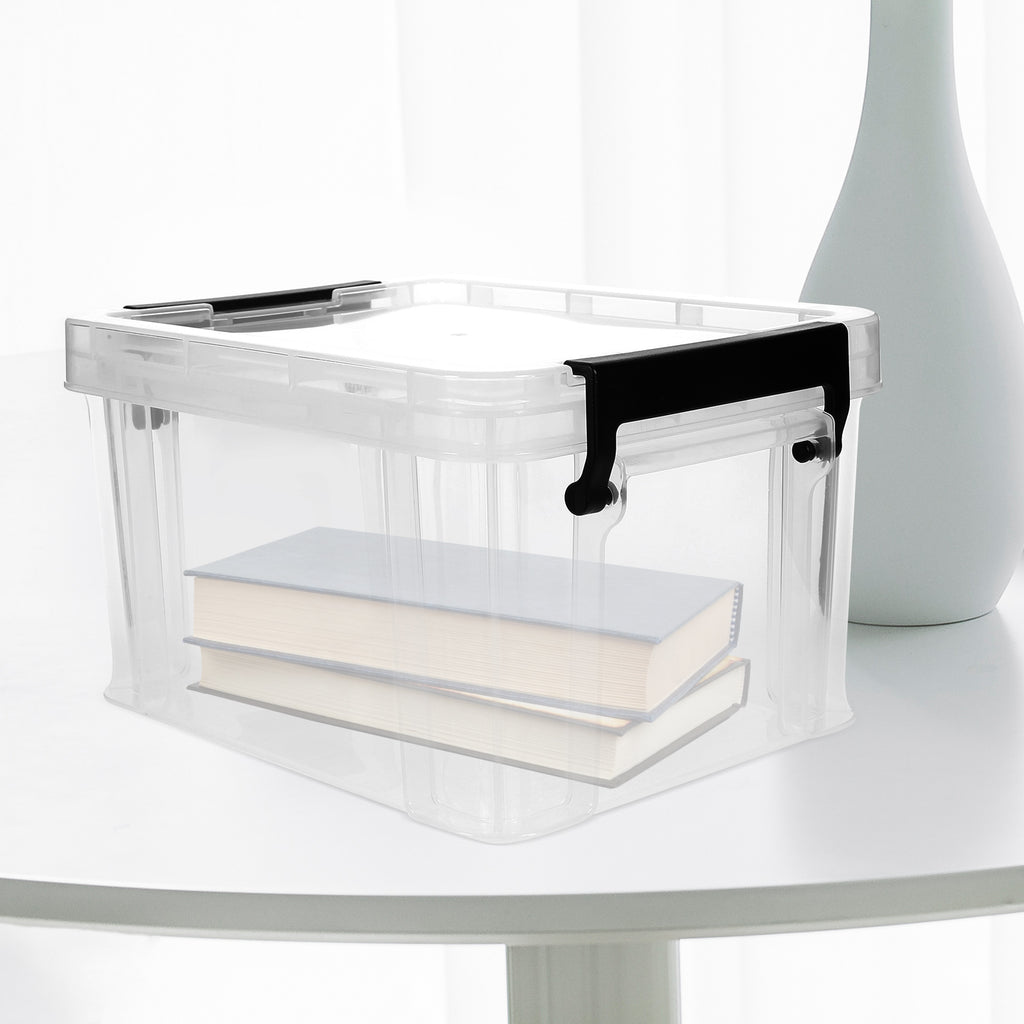 Lids Office Stationery Storage Box 21X16.4X12.5CM Transparent – Clear-View Organization for Flexible Room-to-Room Use