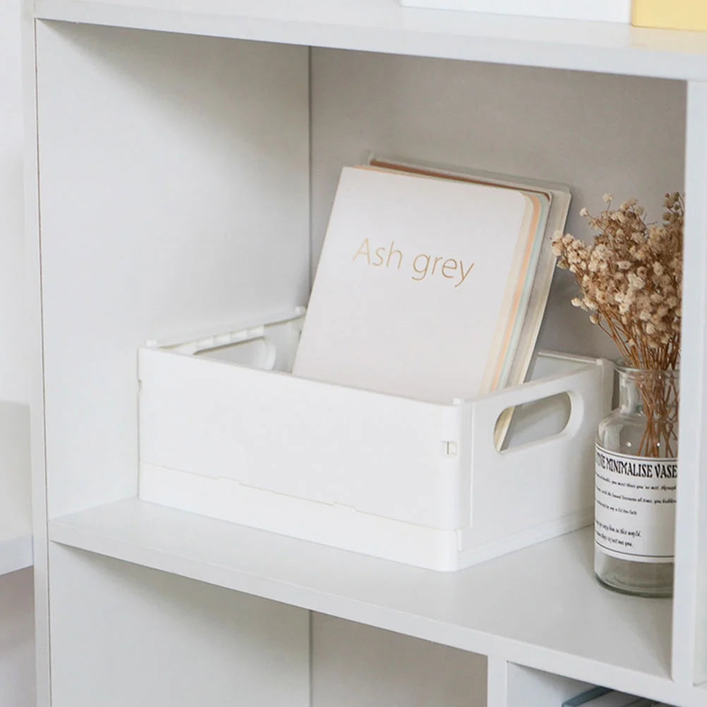 2pcs Household Storage Box Storage Organizer Box Foldable Box Plastic Desktop Makeup Storage Case – Foldable Space-Saving Design for Flexible Room-to-Room Use
