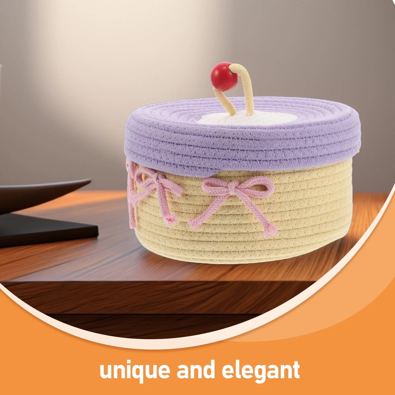 Woven Cotton Rope Basket With Lid Jewelry Storage Box Cute Basket Cotton Rope Basket Storage Woven Basket Woven Rope Basket Bathroom Basket Organizer – Secure Lid Design for Flexible Room-to-Room Use