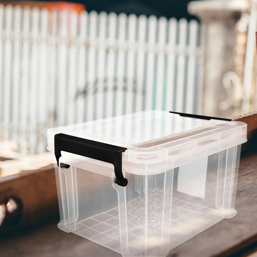 Lids Office Stationery Storage Box 21X16.4X12.5CM Transparent – Clear-View Organization for Flexible Room-to-Room Use