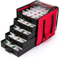 Christmas Ornament Storage Containers -Holds Up to 100 Holiday Ornaments with 5 Removable Trays Large Storage Box with Clear Covered Top & Sturdy Handles – Clear-View Organization for Flexible Room-to-Room Use