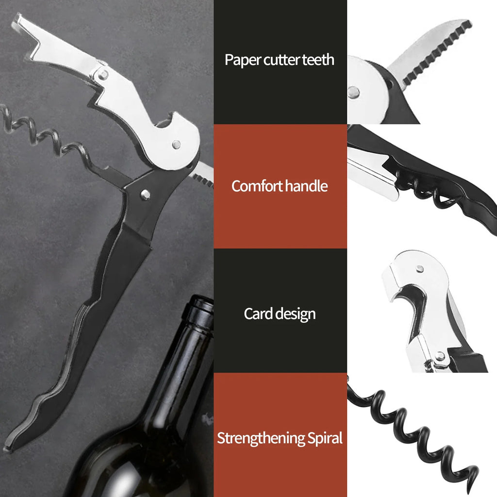 Hiroekza Opener Waiters Key For Servers Bartender With Foil Cutter Jar Opener Manual Bottle Opener Double Hinged Bottle Opener Kitchen Gadgets Clearance – Convenient Drink Preparation for Flexible Room-to-Room Use